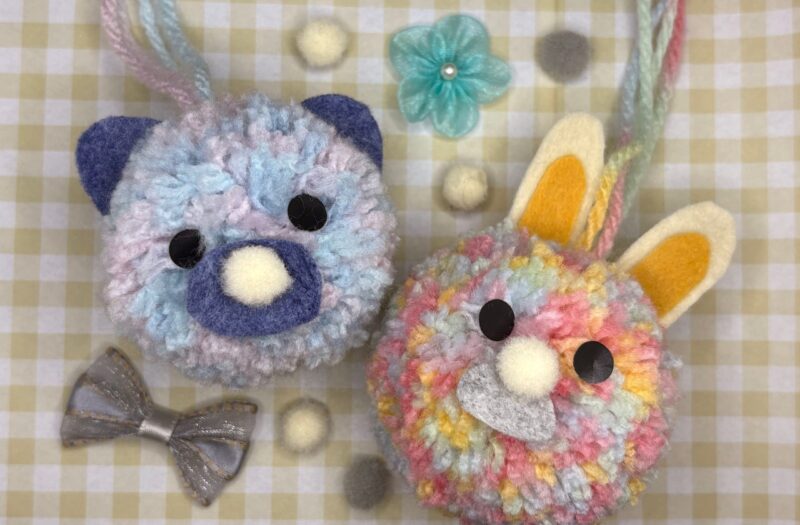 毛糸ポンポンでモチーフ作り