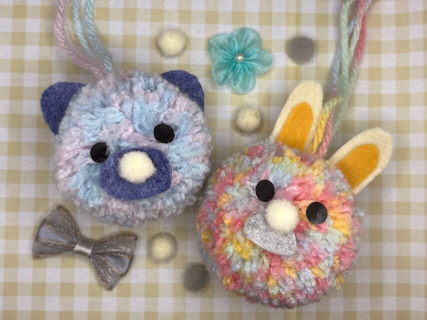 毛糸ポンポンでモチーフ作り